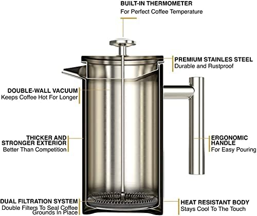 Barista Warrior French Press and Pour Over Coffee Maker Set