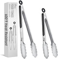 Hotec Stainless Steel Tongs, 9-Inch and 12-Inch