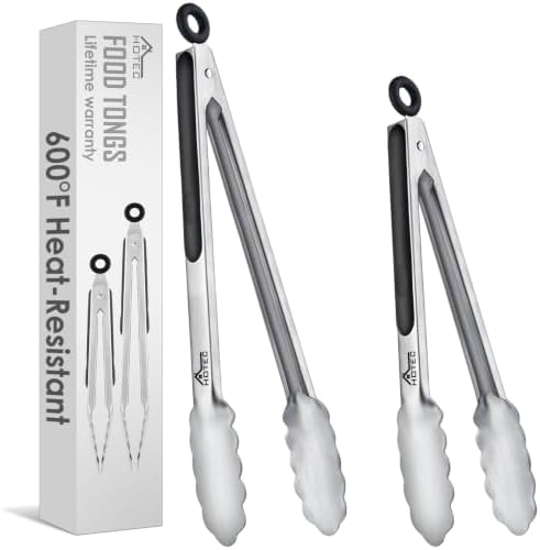 Hotec Stainless Steel Tongs, 9-Inch and 12-Inch