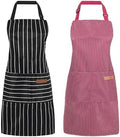 2 Pack Cooking Aprons Adjustable Bib Apron for Women with 2 Pockets