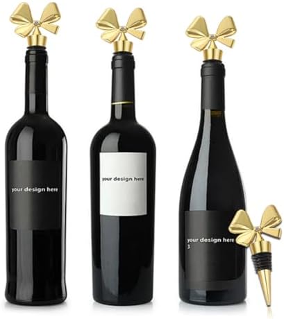 Wine Stopper Set,Bowknot Wine Bottle Stopper,4 Pack Decorative