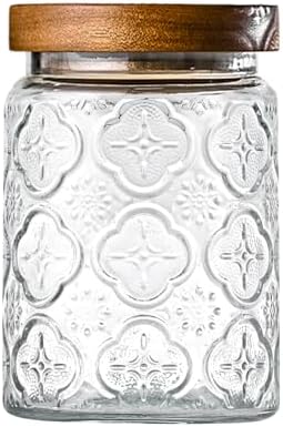 Adodeen Glass Storage Containers With Lids, Glass Jars With Lids, 24OZ