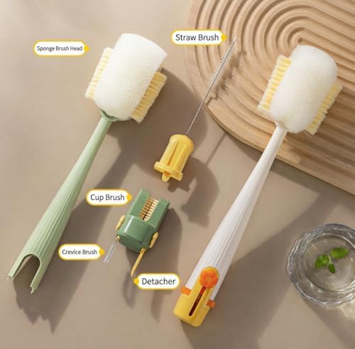 5-in-1 Multi-Functional Bottle Cleaning Brush Set, Long Handle Cup