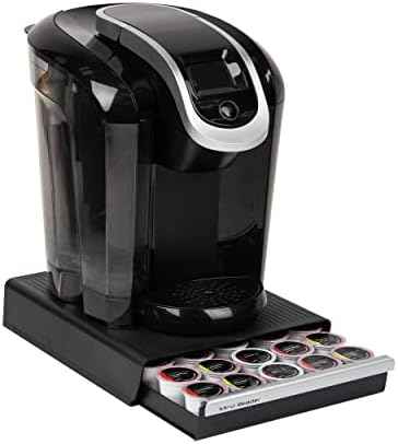 Mind Reader Single Serve Coffee Pod Drawer, 30 Pod Capacity, Countertop Organizer, 10.5"L x 12.75"W x 2.5"H, Black