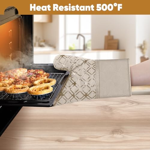 Oven Mitts and Pot Holders Set with Dishcloths, 500 Degree Heat