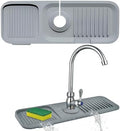 Silicone Kitchen Sink Splash Guard, 17.7" Drainage Mat for Faucet
