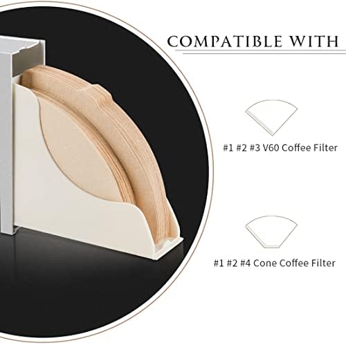 Cone Coffee Filter Holder Storage - Frosted Silver Pour Over 04 03 02