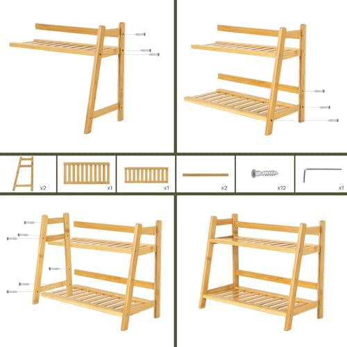 ANBOXIT Bamboo Matcha Station Organizer, 2 Tier