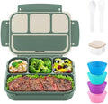 QQKO 1200 ML Bento Box with 4 Compartments, Green