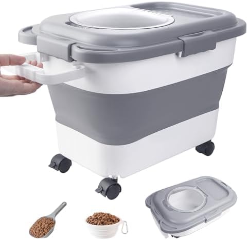 15-23 Lbs Dog Food Storage Container, Collapsible Dog Food Container