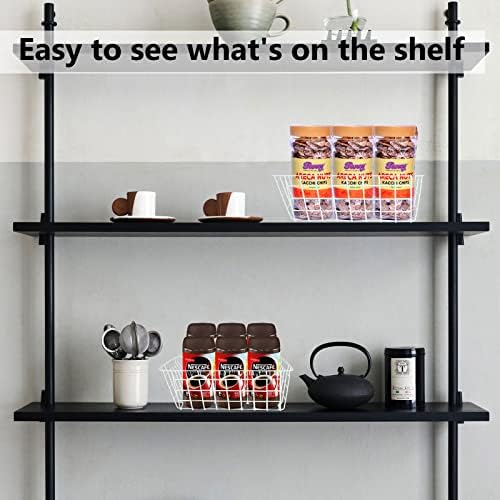 4 Pack Deep Freezer Organizer Bins, Stackable Wire Baskets