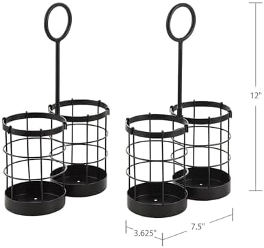 Metal Buffet Caddy Tabletop Organizer, Flatware Napkin and Plate