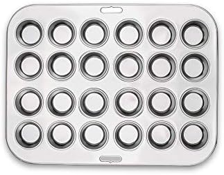 Fox Run Stainless Steel Mini Muffin & Cupcake Pan, 24 Mini Cups Baking