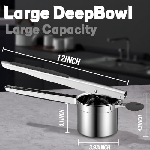 Large 15oz Potato Ricer for Mashed Potatoes, Heavy Duty 18/8 Stainless