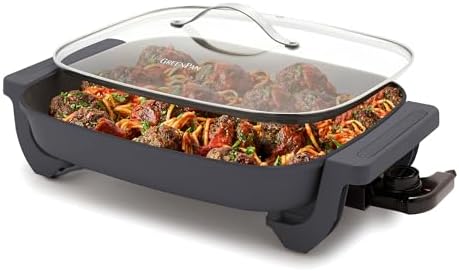 GreenPan Advanced 12” X 15” Electric Skillet with Lid, 7QT Capacity