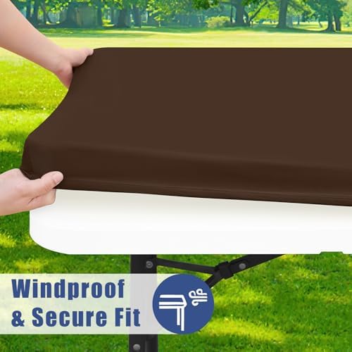 Moosfor Rectangle Spandex Fitted Table Cloth, 6FT Elastic Tablecloth