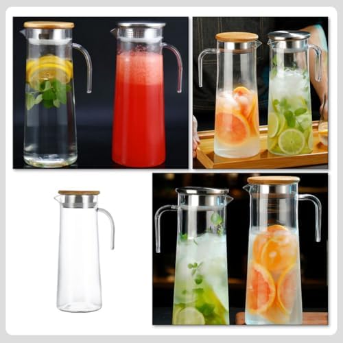 L Acrylic Beverage Pitcher with Lid for Juice and Water
