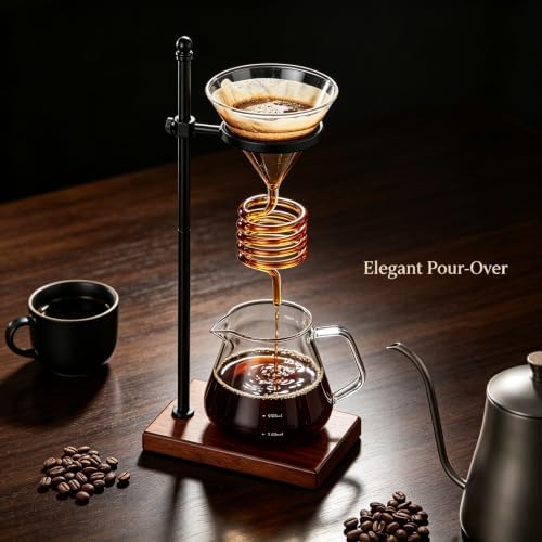 Pour Over Coffee Maker 3-Piece Set, Adjustable Stand