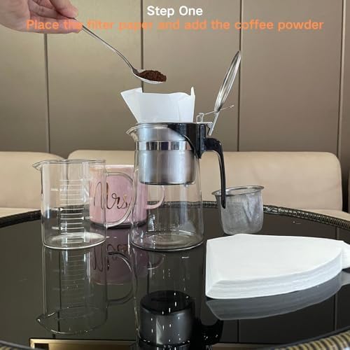 Pour Over Coffee Maker Set, 304 Stainless Steel Coffee Dripper with