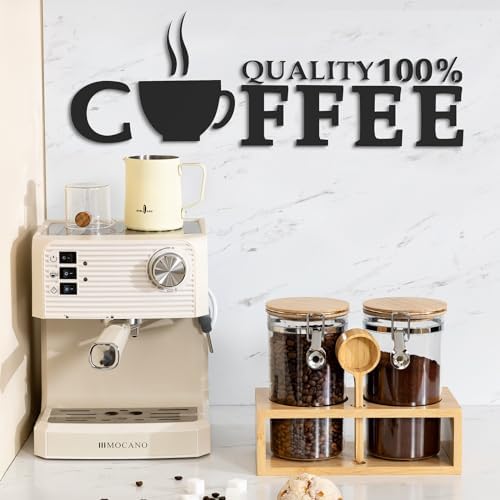 Yangbaga Coffee Canister with Spoon, 2P 38OZ Plastics Airtight Coffee