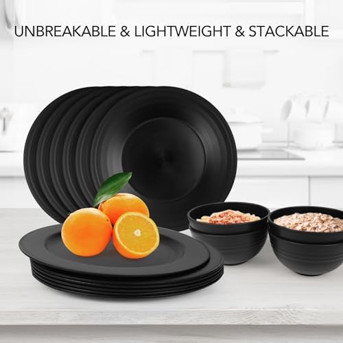 10inch/6pcs Dishwasher & Microwave Safe Wheat Straw Plates