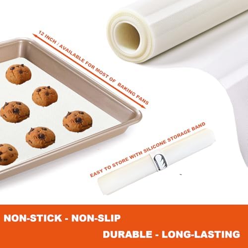 Silicone Baking Mat Roll, Cut to Size Non-slip Pastry Mat, 12IN x 8FT