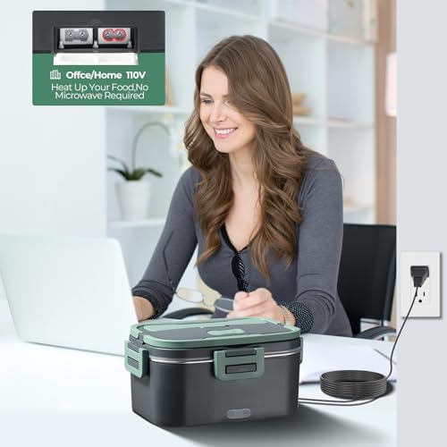 100W Electric Lunch Box for Adults 1.8L Portable Heated Lunch Box