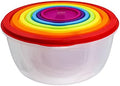 Plastic Multicolor Salad Bowl Set,Microwave and Dishwasher Safe,Ideal