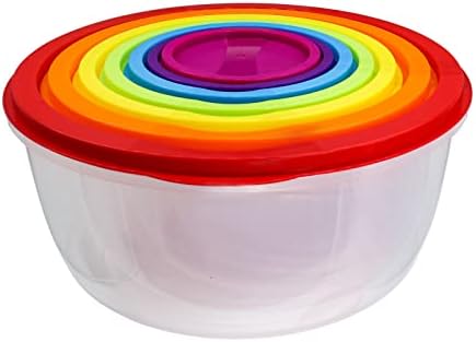 Plastic Multicolor Salad Bowl Set,Microwave and Dishwasher Safe,Ideal