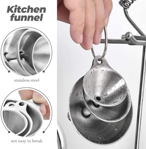 Stainless Steel Funnel Set, Kitchen Canning Oil Funnel