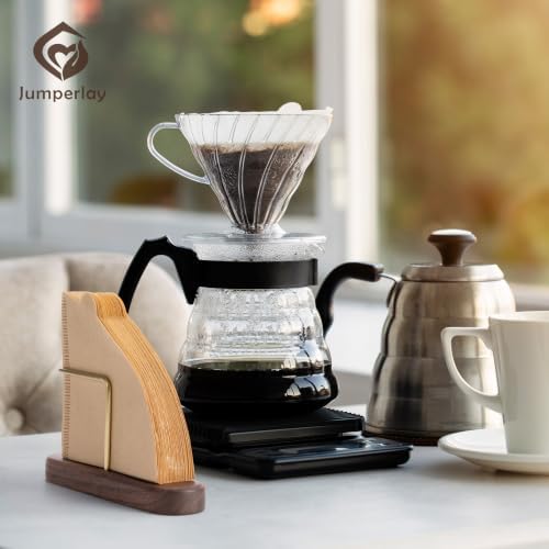 Walnut & Brass Cone Coffee Filter Holder for V60 Size 01 & 02