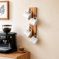 Yohsnor Coffee Mug Wall Rack - Stylish Wooden Cup Holder &