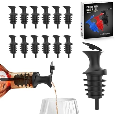 Esatto Pour and Seal, Plastic Bottle Pourers with Built in Lid – Easy