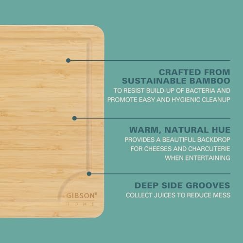 Gibson Home Forestview 2-Piece Bamboo Cutting Board Set – 15" & 12"