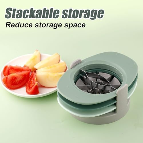 Fruit Cutter Slicer, 4 in 1 Apple Corer Remover Green 430 Stainless
