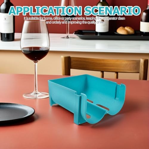 Generic Stackable Can Refrigerator Organizer Rack 2pcs Blue Fridge
