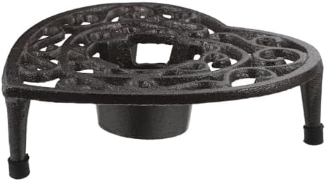Teapot Warmer Stand with Tealight Holder Heart Shaped Cast Iron