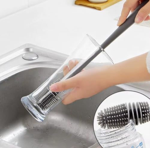 Silicone Bottle Brush & Silicone Straw Cleaner Set – 12.5” Long