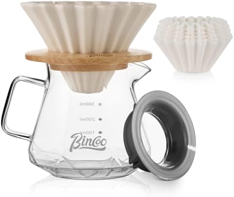 Bincoo 400ML Ceramic Pour Over Coffee Maker Set