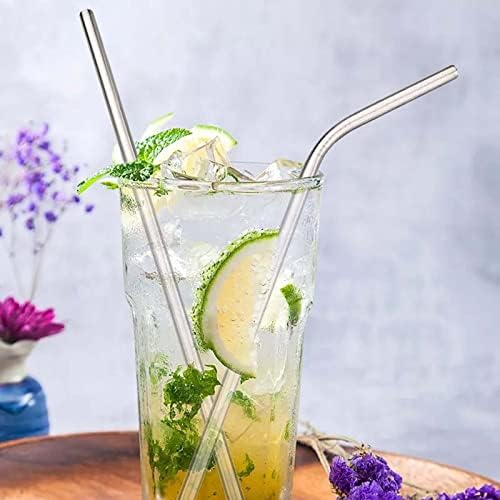 4pcs Reusable Purple Stainless Steel Straws with Carry Case, Metal