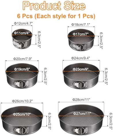 uxcell Springform Pan Nonstick Cake Pan Round Leakproof with Removable