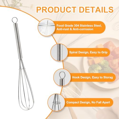 50 Pack Mini Whisk Stainless Steel - 6 Inch Small Whisks for Cooking