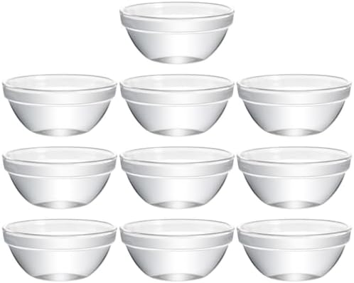 FRCOLOR 10pcs Large Glass Salad Bowls Set Creative Household Food and