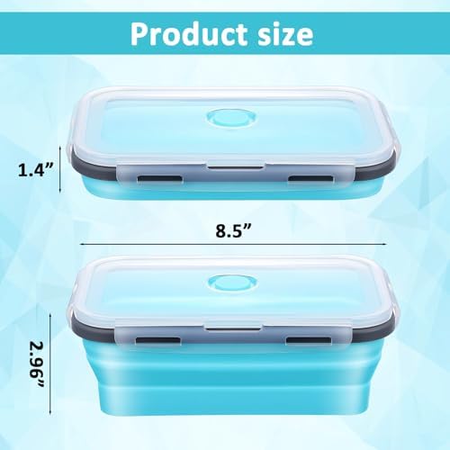 4 Pack 40oz Collapsible Food Storage Containers Marinating Container