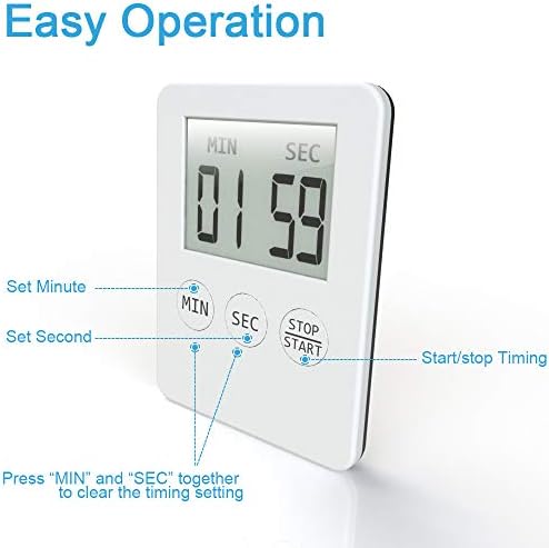 Attom Tech 2 Pack Slim Magnetic Digital Kitchen Timer