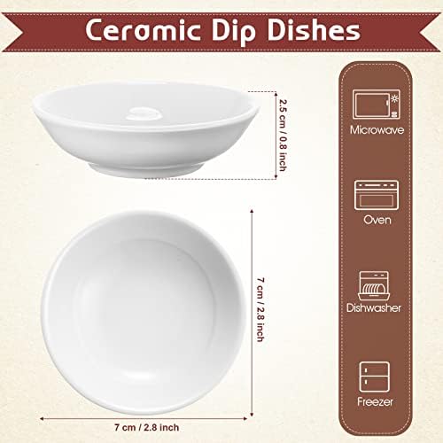 Mimorou 50 Pcs Soy Sauce Dish 1.2 oz Dipping Bowls Bulk, Ceramic