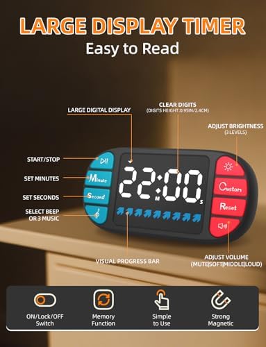 DOOMAY Magnetic Digital Kitchen Timer