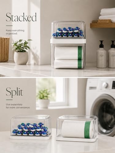 Trash Bag Dispenser Dishwasher Pods Organizer, Clear Acrylic Garbage
