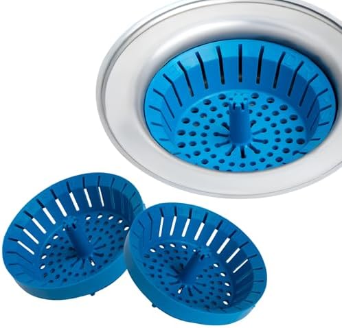 Dripsie Kitchen Sink Strainer, 3.25-Inch, 3-Pack, Blue