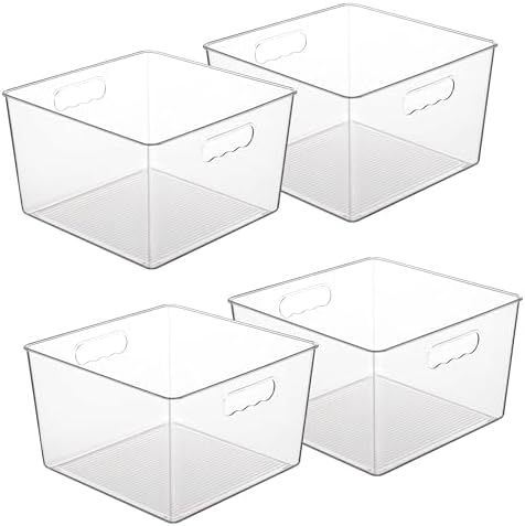 Vtopmart 4 Pack Extra Large Clear Cube Storage Bins